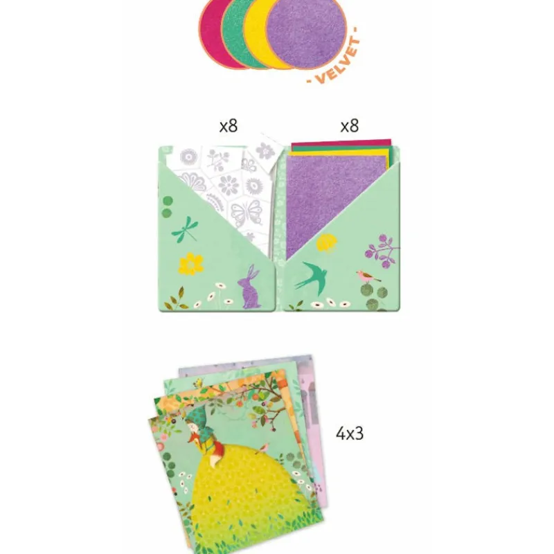 Djeco Artistic Patch Velours "Demoiselles" 9468< Artistic Djeco | Sables Colorés, Paillettes