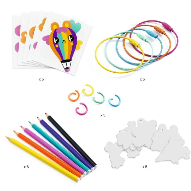 Djeco Artistic Plastic "Porte-clefs Kawaï" 9487<Enfant Artistic Djeco | Bricolage Enfant