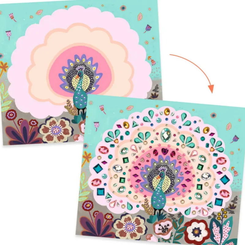 Djeco Artistic Strass "Beautés sauvages" 9432<Enfant Artistic Djeco | Autocollants Et Décalcomanies