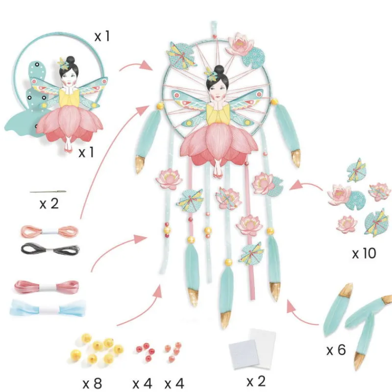 Djeco Attrape-rêve à créer "Fée Lotus" DIY 7963<Enfant Bricolage Enfant