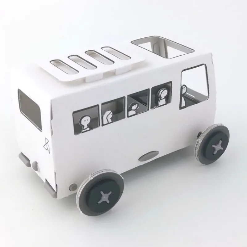 LITOGAMI Autogami Bus blanc à colorier, voiture solaire<Enfant Litogami, Petits Jouets Solaires | Bricolage Enfant