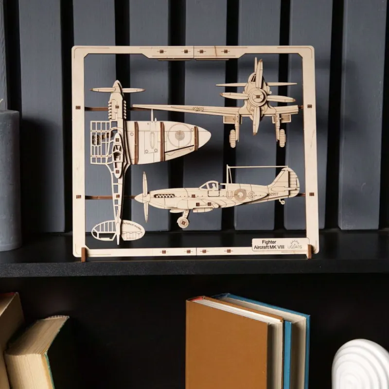 UGEARS models Avion de chasse – UGEARS Puzzle 2,5D en bois< Déco Design | Puzzles 3d