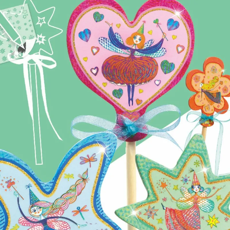 Djeco Baguettes magiques à créer "Petites fées" DIY 7950<Enfant Décoration Enfants | Bricolage Enfant