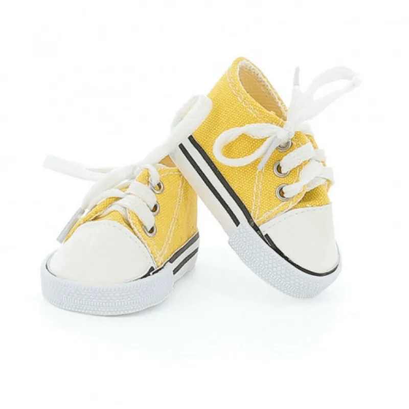 Petitcollin Baskets jaunes en toile pour poupées de 36 cm< Poupées, Peluches