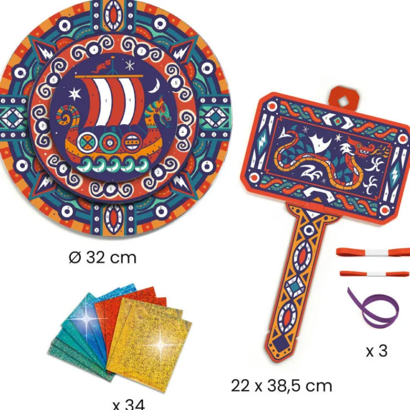 Djeco Bouclier et marteau à métalliser "Comme un Viking" DIY 7925<Enfant Décoration Enfants | Bricolage Enfant
