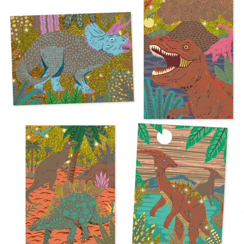 Djeco Cartes à gratter 'Le règne des dinosaures' 9726< Cartes À Gratter