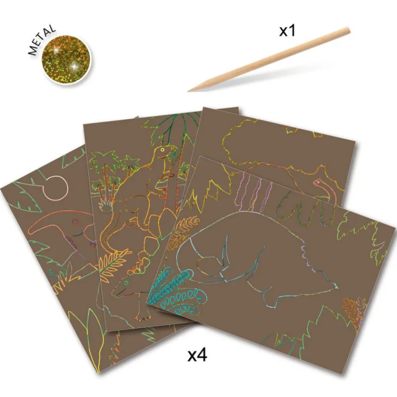 Djeco Cartes à gratter 'Le règne des dinosaures' 9726< Cartes À Gratter