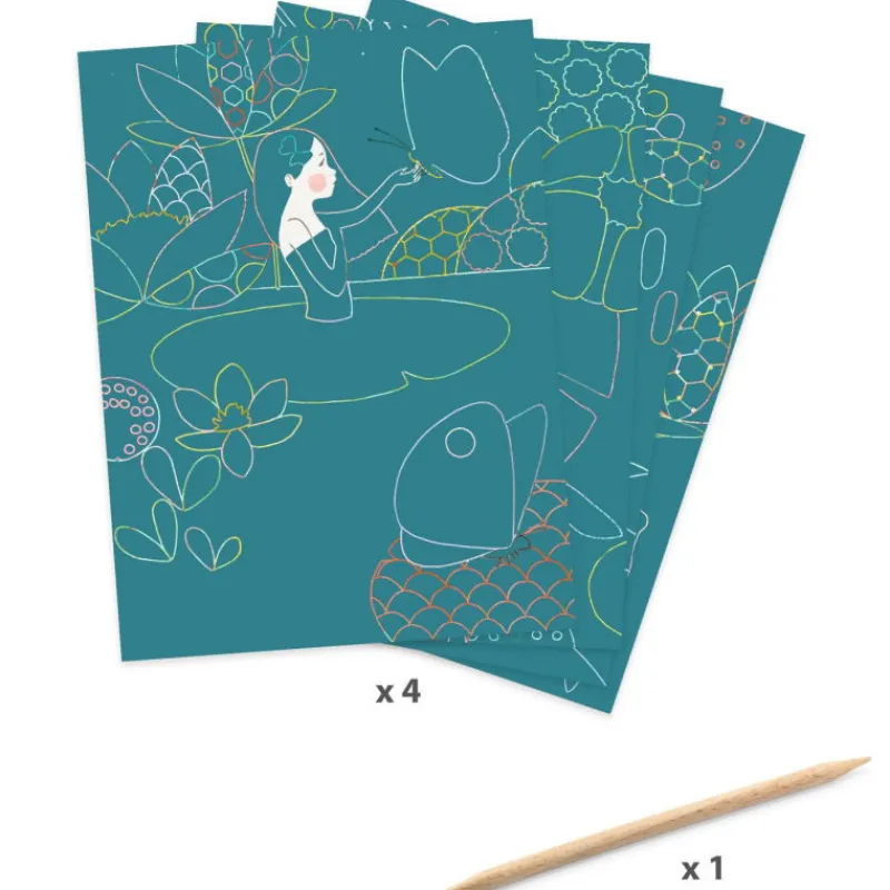 Djeco Cartes à gratter 'L'étang' 9716< Cartes À Gratter