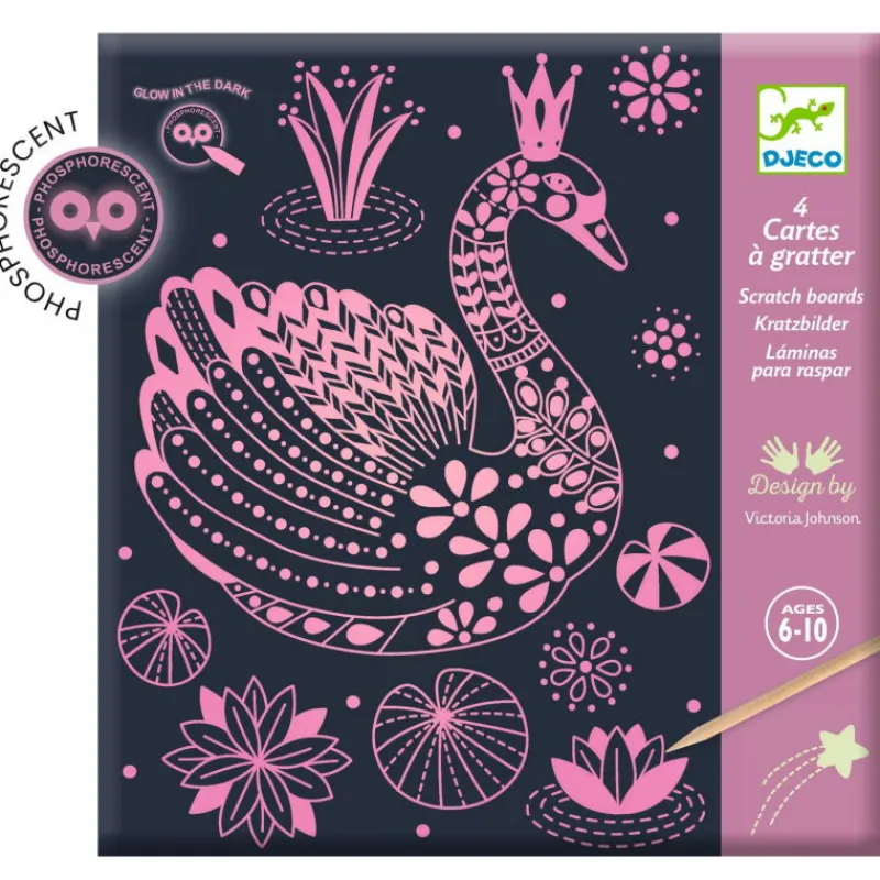 Djeco Cartes à gratter phosphorescentes "Monde merveilleux" 9715< Cartes À Gratter