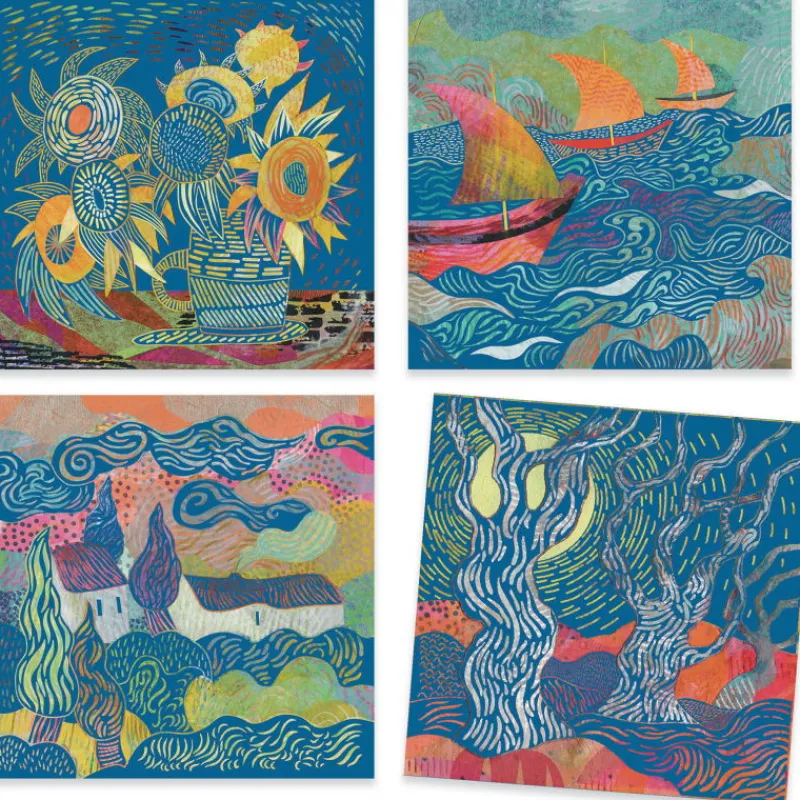 Djeco Cartes à gratter "Le Sud" 9378 inspired by Vincent Van Gogh< Djeco Inspired By | Cartes À Gratter