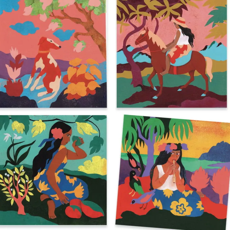 Djeco Cartes à peindre "Polynésie" 9372 inspired by Paul Gauguin< Djeco Inspired By | Dessin, Peinture, Coloriage