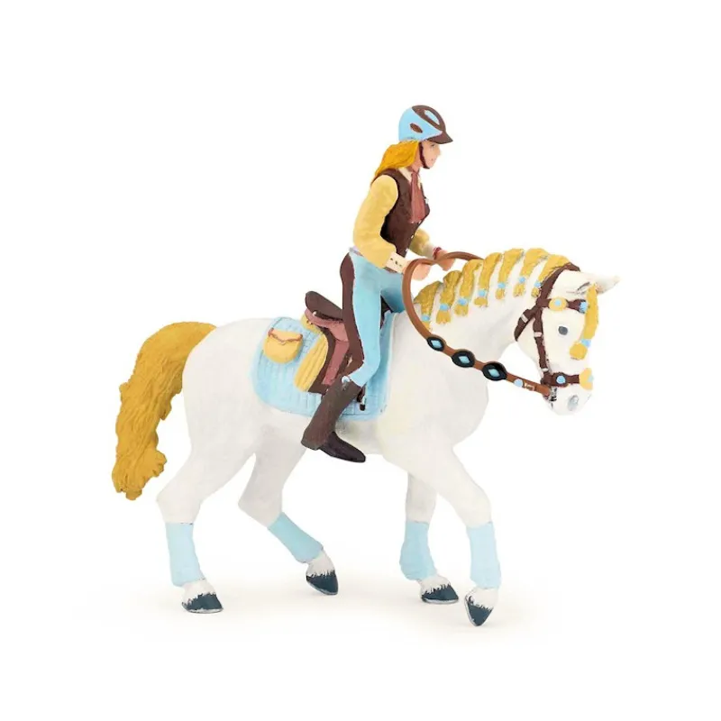 Papo Cavalière fashion bleue 52009< Figurines Papo | Ferme En Bois, Centre Équestre Et Zoo