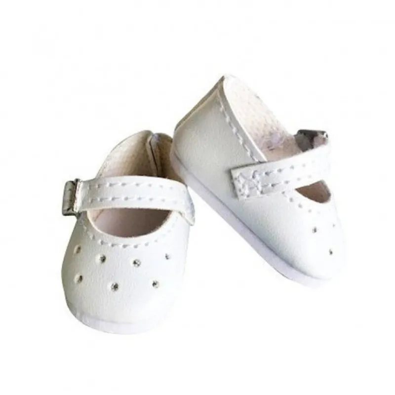 Petitcollin Chaussures blanches à bride pour poupées de 27 à 28 cm< Poupées, Peluches