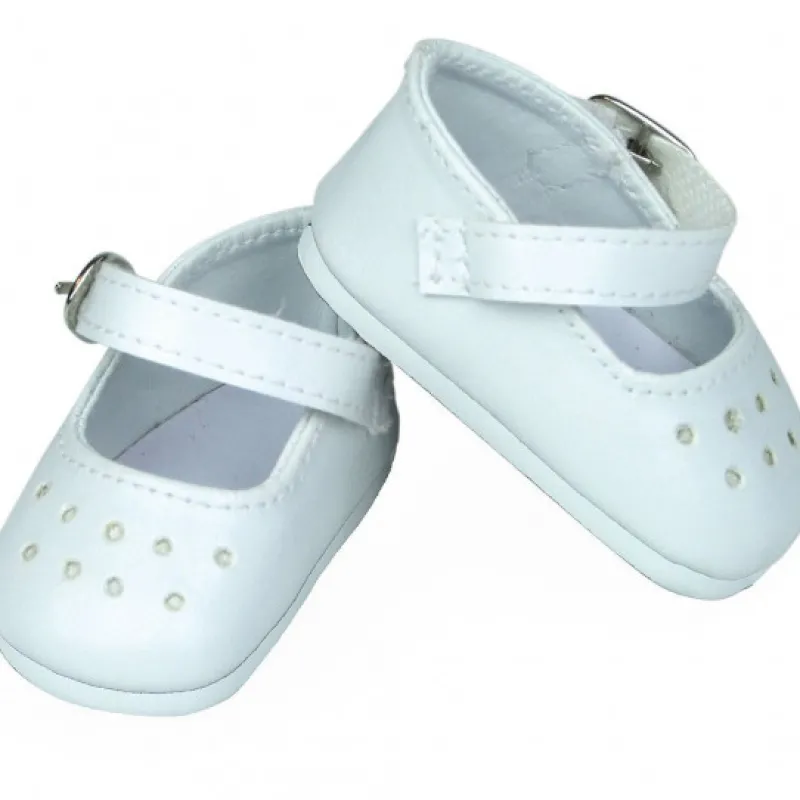 Petitcollin Chaussures blanches à bride pour poupées de 39 à 48 cm< Poupées, Peluches