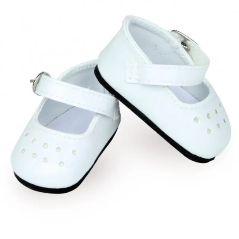 Petitcollin Chaussures blanches à bride pour poupées de 34 cm< Poupées, Peluches
