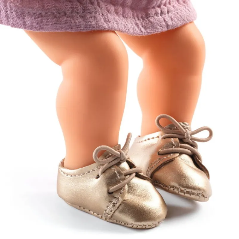Djeco Chaussures dorées pour poupée POMEA de 7887< Poupées, Peluches