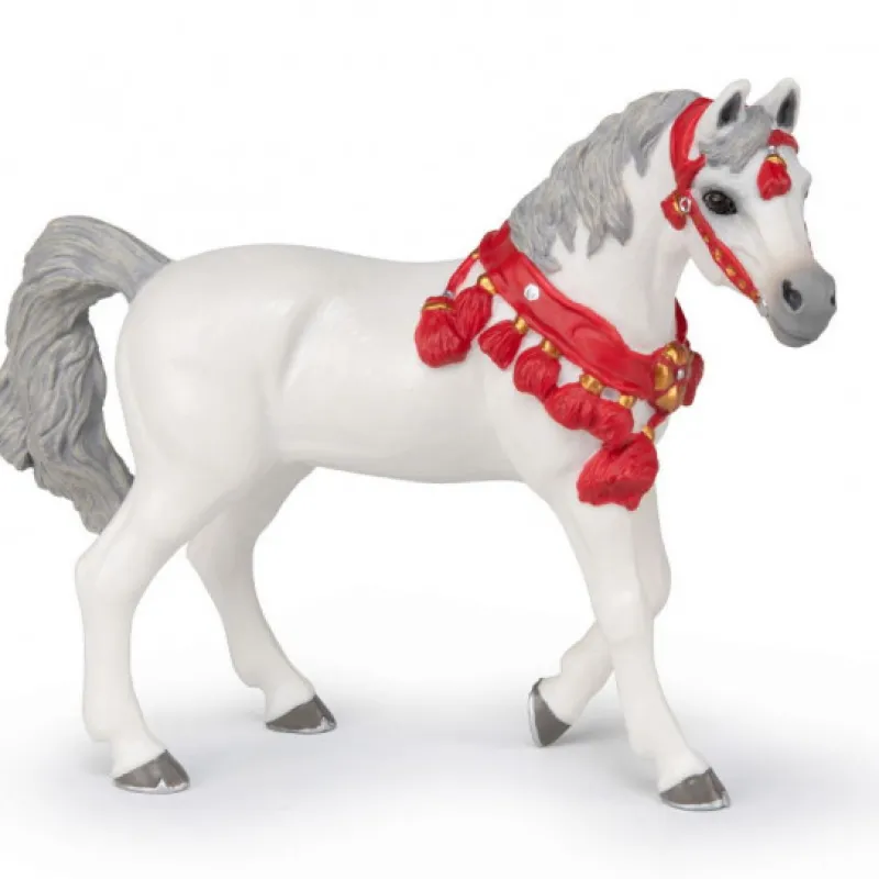 Papo Cheval arabe blanc en tenue de parade, 51568< Figurines Papo | Ferme En Bois, Centre Équestre Et Zoo