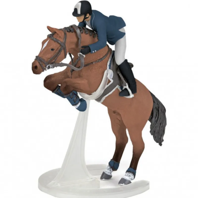 Papo Cheval de saut d'obstacles et son cavalier 51562< Figurines Papo | Ferme En Bois, Centre Équestre Et Zoo