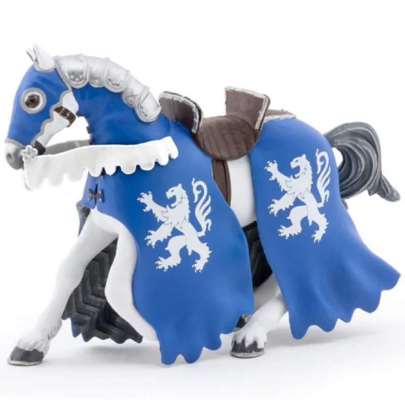 Papo Cheval du chevalier bleu à la lance, figurine 39759< Figurines Papo | Château Fort En Bois