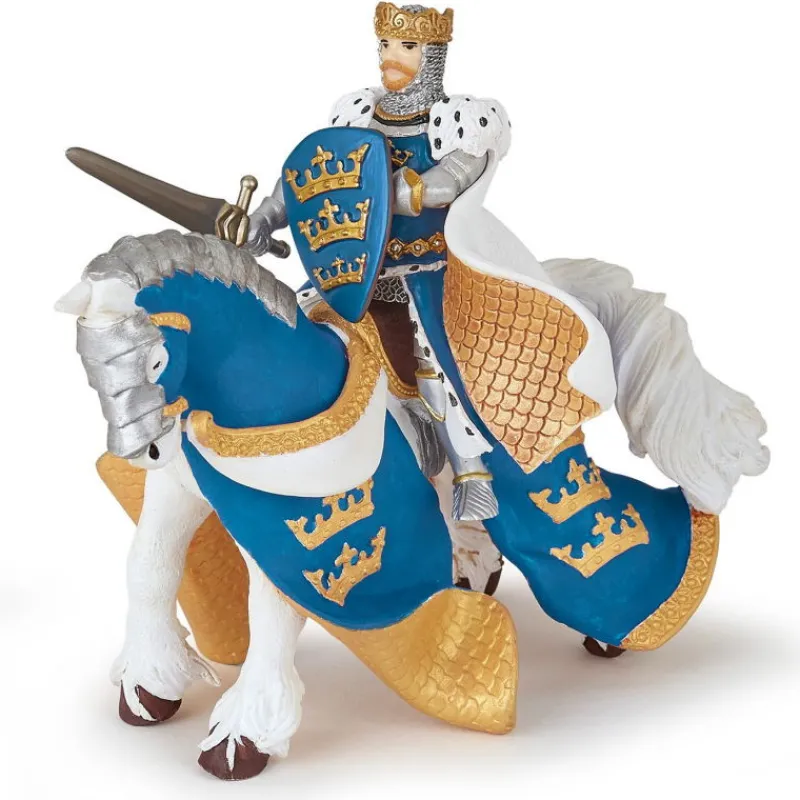 Papo Cheval du roi Arthur bleu, figurine 39952< Figurines Papo | Château Fort En Bois
