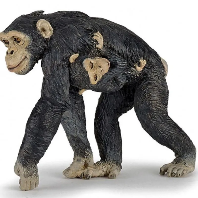 Papo Chimpanzé et son bébé, figurine 50194< Figurines Papo | Ferme En Bois, Centre Équestre Et Zoo
