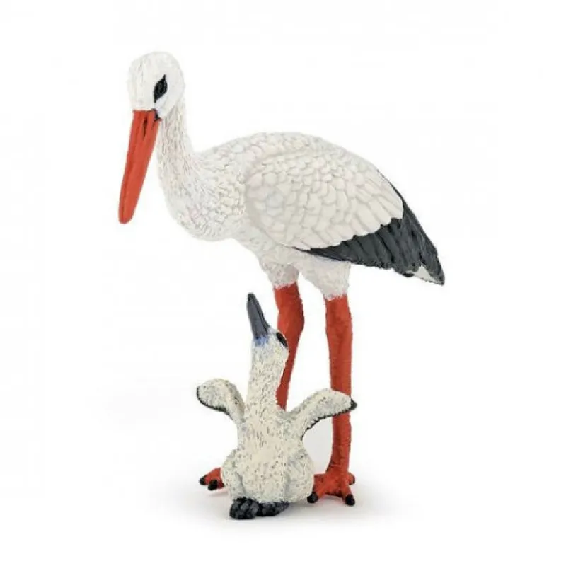 Papo Cigogne et son bébé 50159< Figurines Papo | Ferme En Bois, Centre Équestre Et Zoo