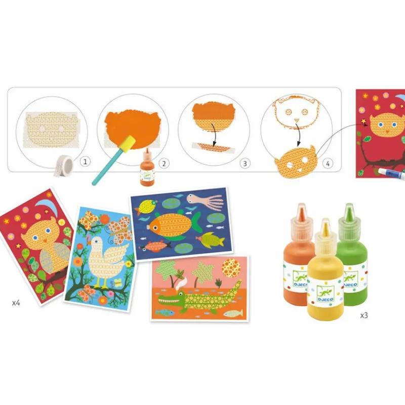 Djeco Coffret masking tape et peinture "Oh, c'est magique !" 9879< Dessin, Peinture, Coloriage