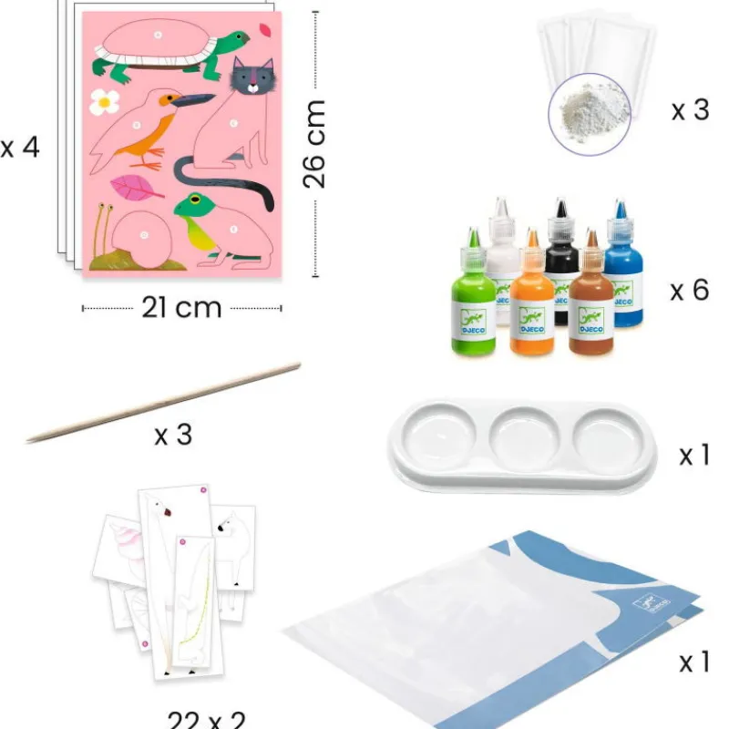 Djeco Coffret papier marbré "Colorful" 9351< Dessin, Peinture, Coloriage