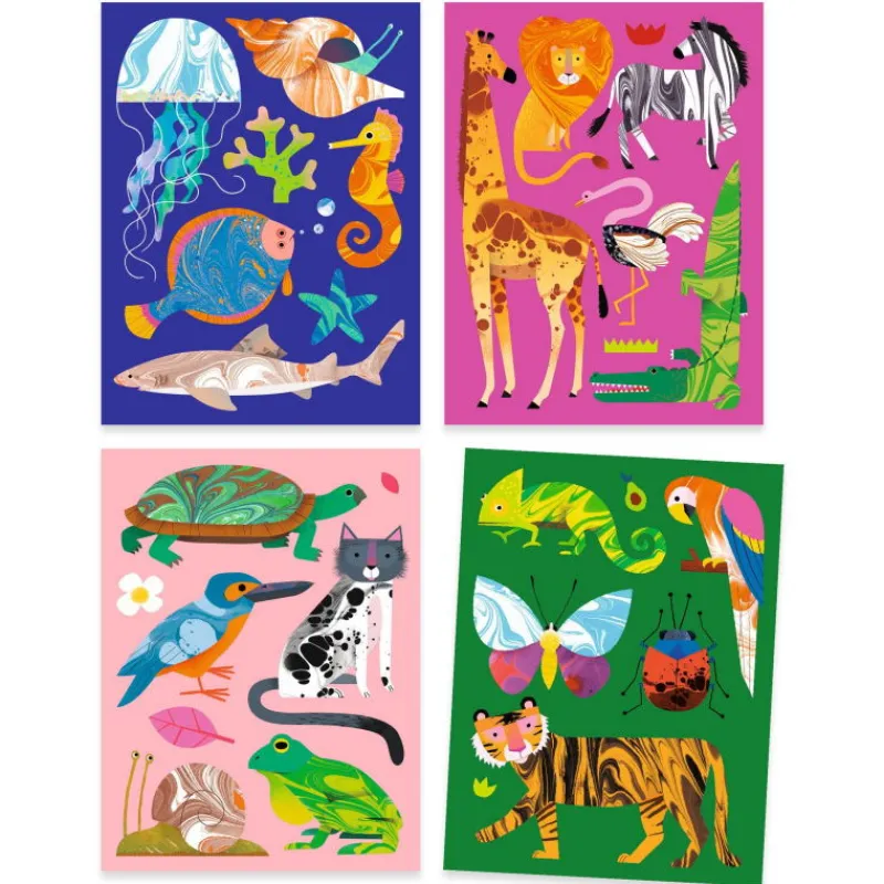 Djeco Coffret papier marbré "Colorful" 9351< Dessin, Peinture, Coloriage