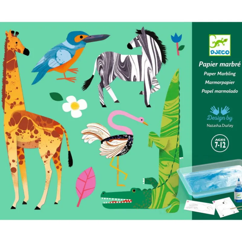 Djeco Coffret papier marbré "Colorful" 9351< Dessin, Peinture, Coloriage