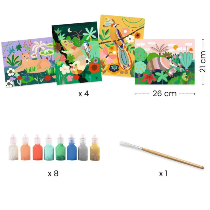 Djeco Coffret peinture 3D "Forêt tropicale" 8968< Dessin, Peinture, Coloriage