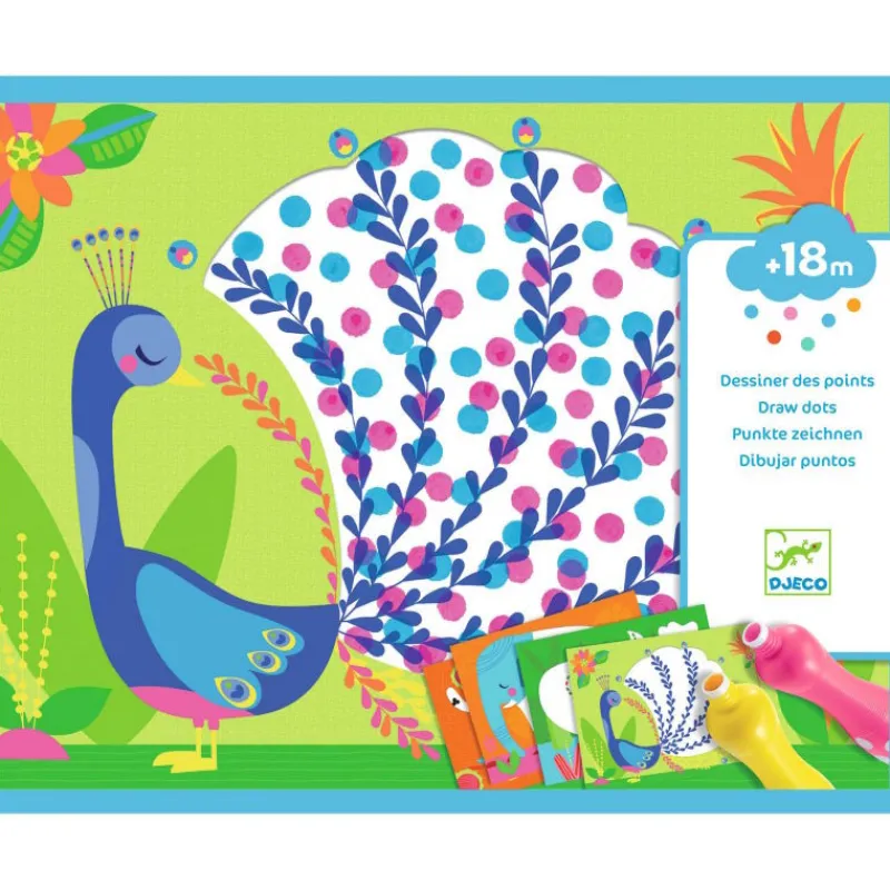 Djeco Coffret pour dessiner des points "Des points c'est tout !" 0081< Dessin, Peinture, Coloriage