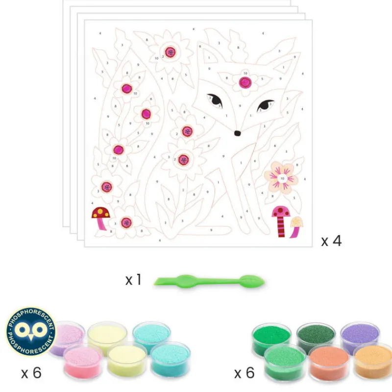 Djeco Coffret Sables colorés "Garden lights" 8680< Sables Colorés, Paillettes