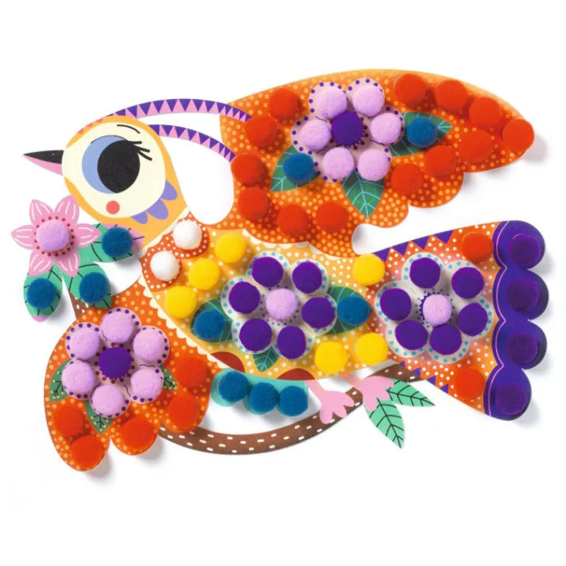 Djeco Coffret Silhouettes et pompons "Panachés" 0070<Enfant Bricolage Enfant | Tricotin, Pompons