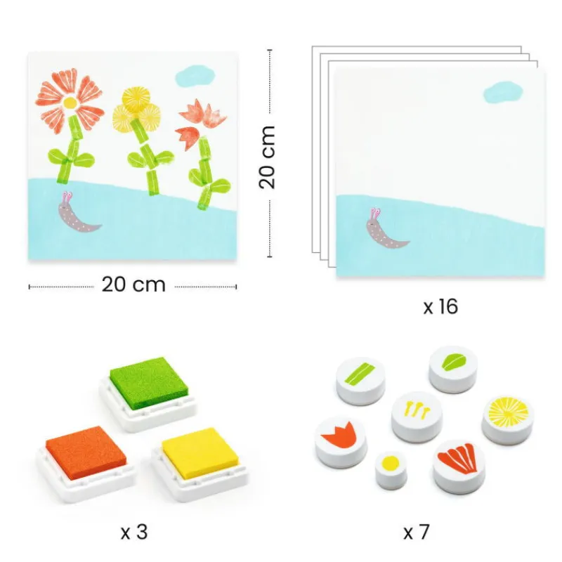 Djeco Coffret tampons "Avec des fleurs" 9950< Tampons