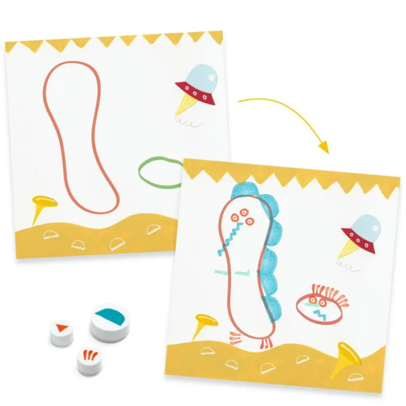 Djeco Coffret tampons "Là-haut" 9951< Tampons