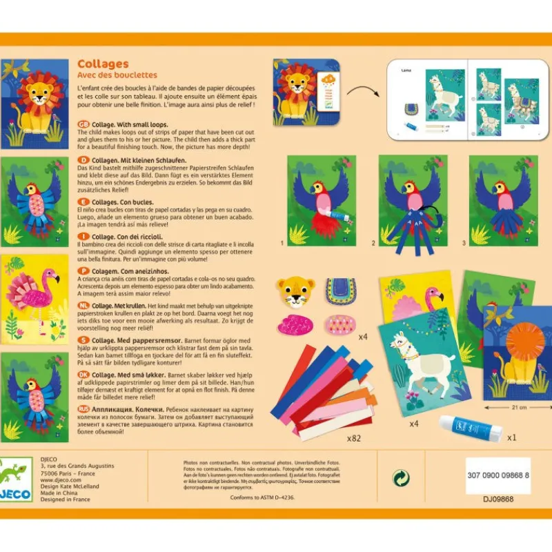 Djeco Collages pour enfant "Avec des bouclettes" 9868<Enfant Bricolage Enfant