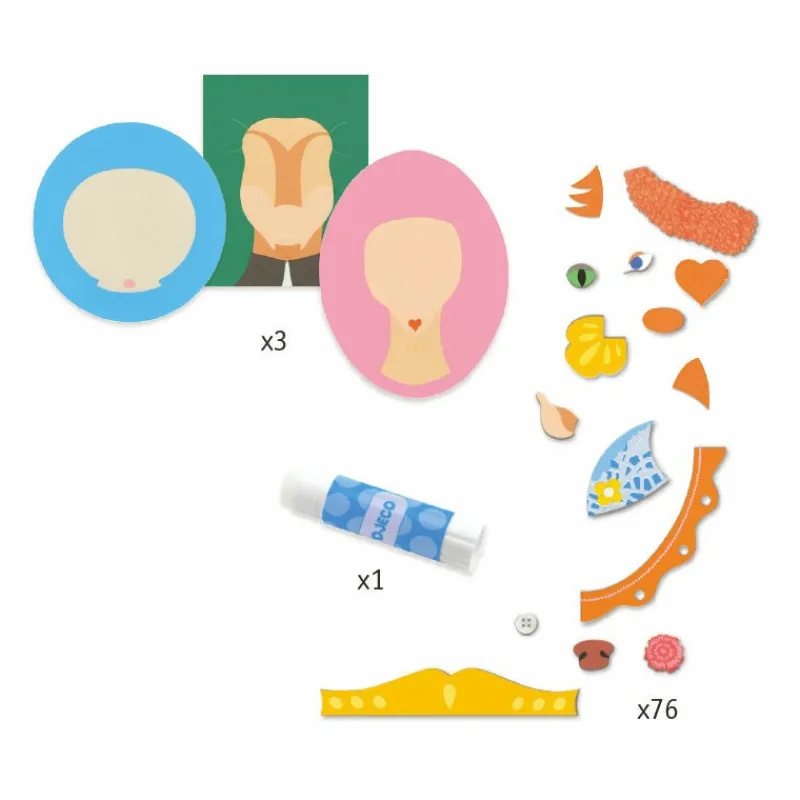 Djeco Collages pour enfant "Portraits de famille" 8668<Enfant Bricolage Enfant