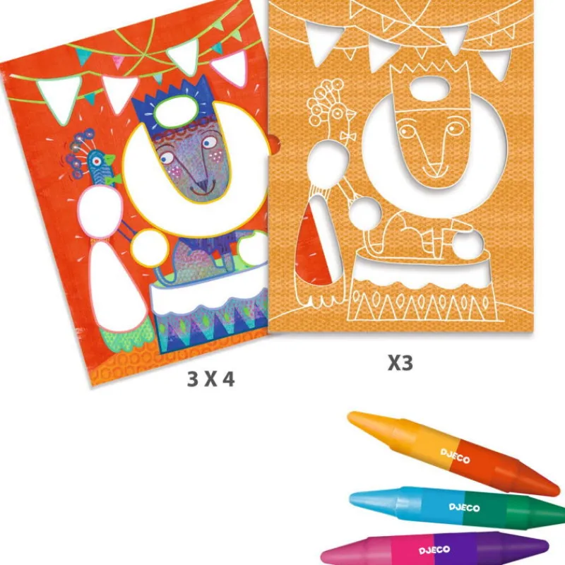 Djeco Coloriages pour les petits COLOR STOP "Fabuleux pochoirs" 8989< Dessin, Peinture, Coloriage