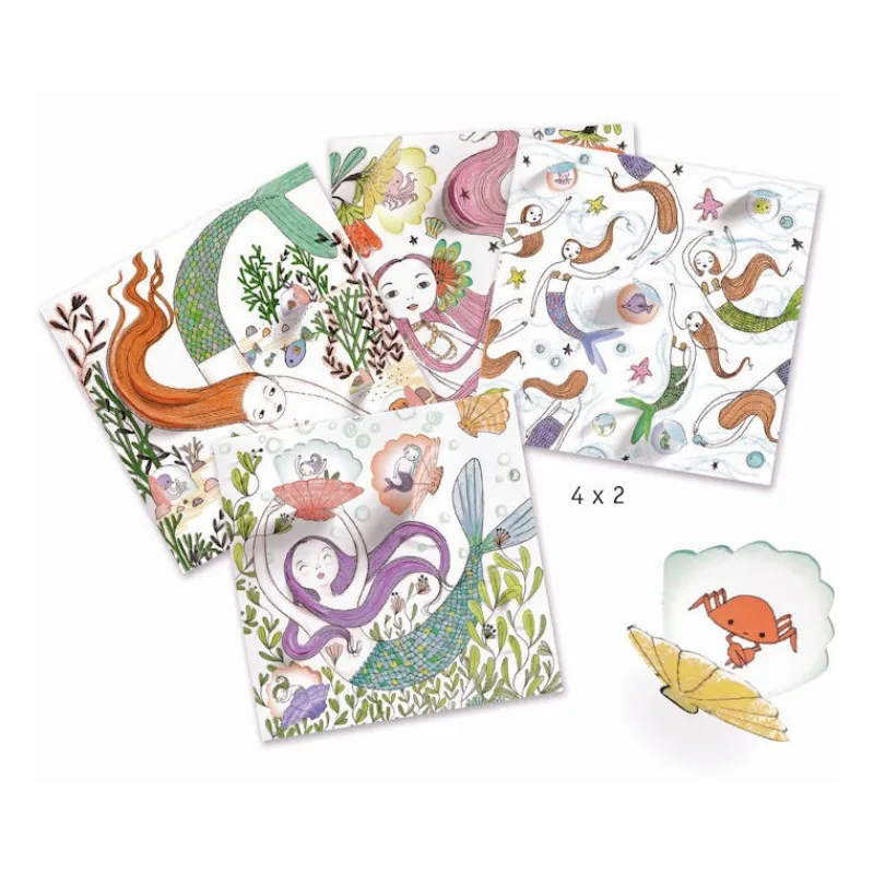 Djeco Coloriages surprise 'Sous l'océan' 9628< Dessin, Peinture, Coloriage