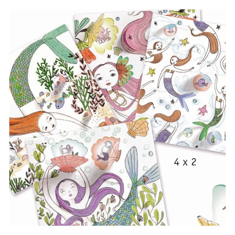 Djeco Coloriages surprise 'Sous l'océan' 9628< Dessin, Peinture, Coloriage