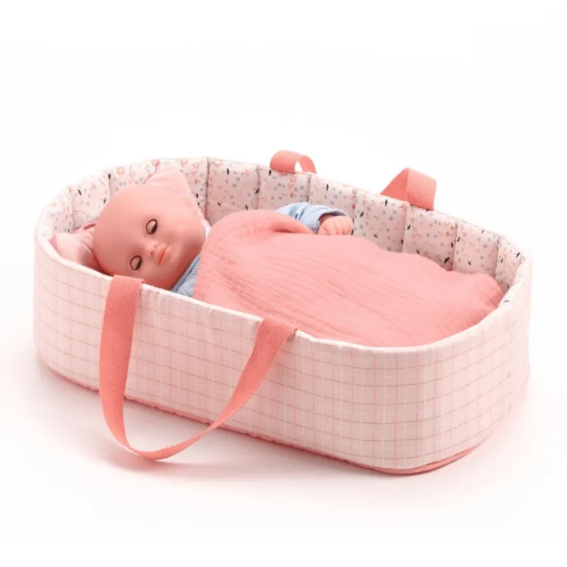 Djeco Couffin 'Pink lines' accessoire pour poupée POMEA de 7844< Poupées, Peluches