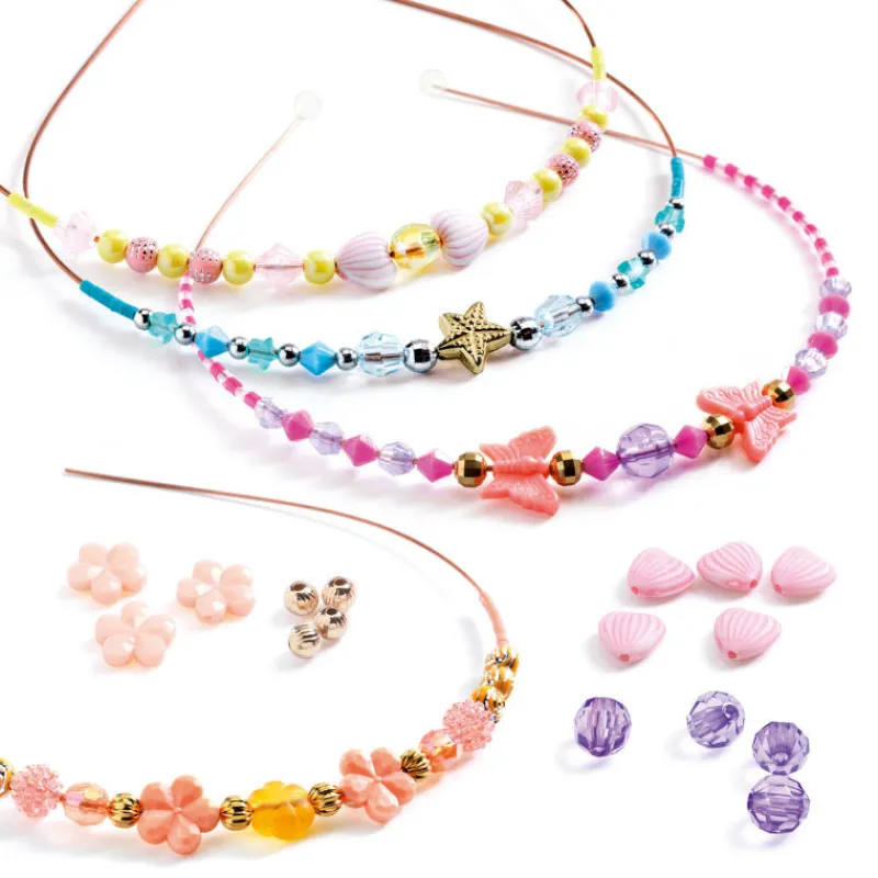 Djeco Couronnes et plateau d'enfilage 'Précieux' 9837< Perles Et Bijoux