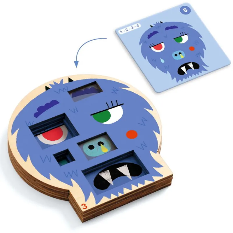 Djeco CRAZY FACES Jeu Sologic de 8591< Jeux De Société
