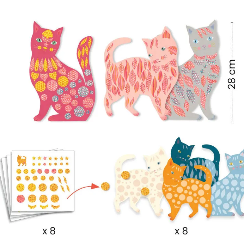Djeco Créer avec du papier "Les jolis chats d'Elodie" 0079< Autocollants Et Décalcomanies