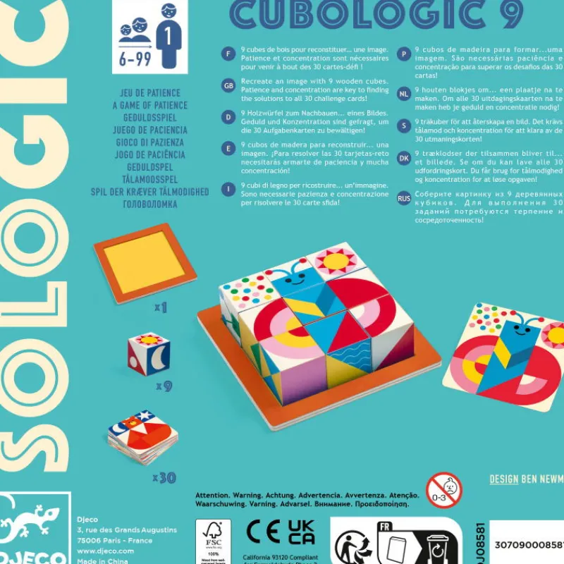 Djeco CUBOLOGIC 9 Jeu Sologic de 8581< Jeux De Société
