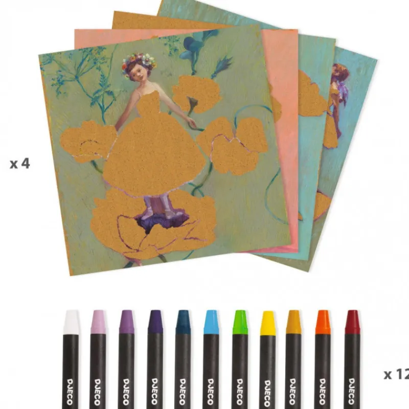 Djeco Dessin au pastel "Ballerines" 9381 inspired by Edgar Degas< Djeco Inspired By | Dessin, Peinture, Coloriage