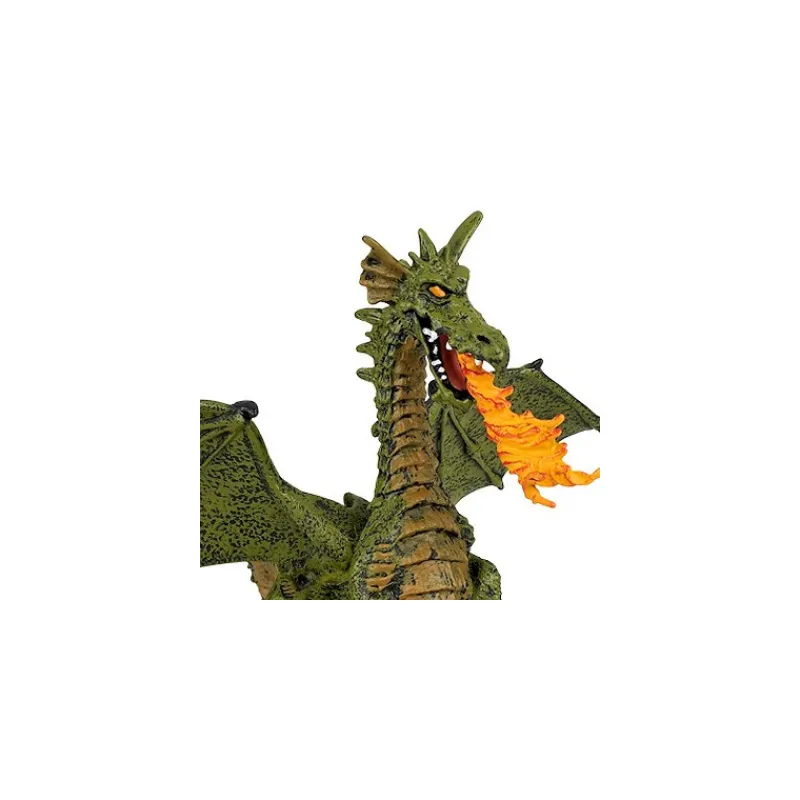 Papo Dragon ailé vert avec flamme, figurine 39025< Figurines Papo | Château Fort En Bois