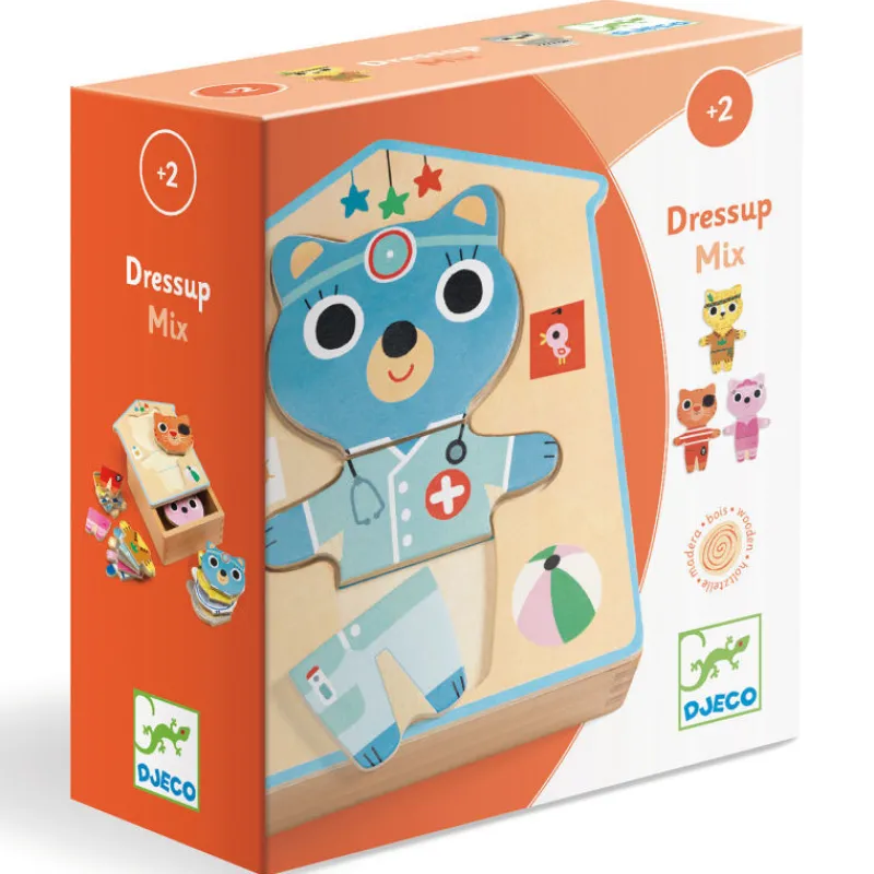 Djeco Dressup-mix, 6 puzzles 3 pièces 1678<Enfant Puzzle Djeco | Puzzles Dès 2 Ans: 2, 12 Et 24 Pcs
