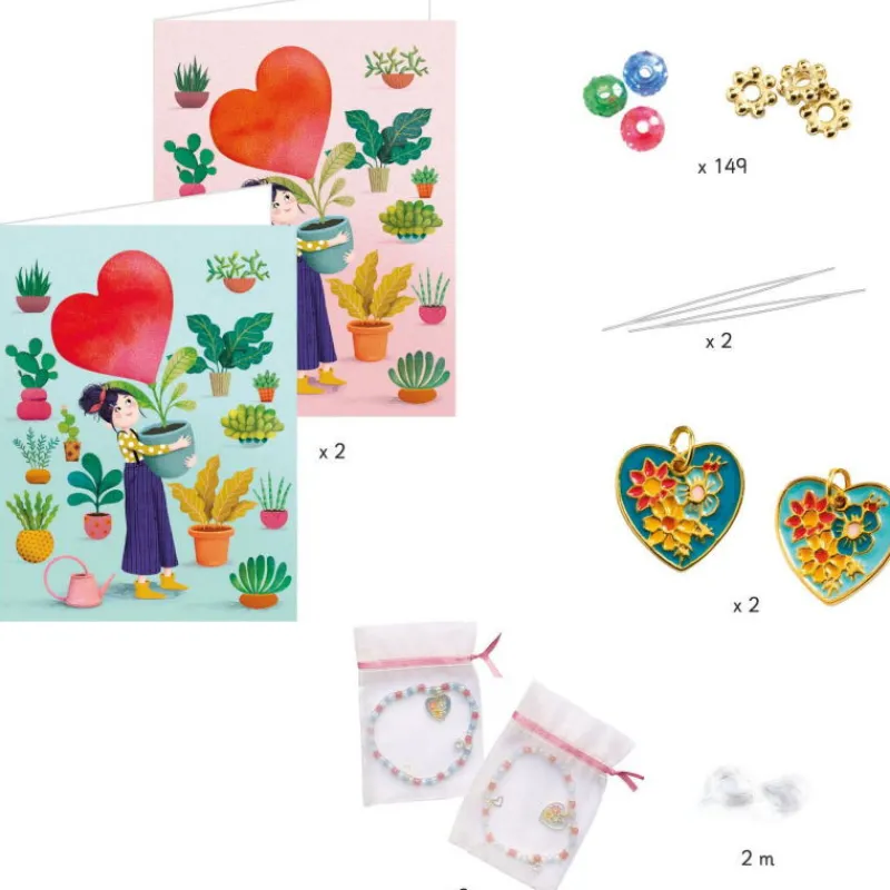 Djeco Duo de bracelets You & Me "Enfilage Coeur" 0010< Perles Et Bijoux